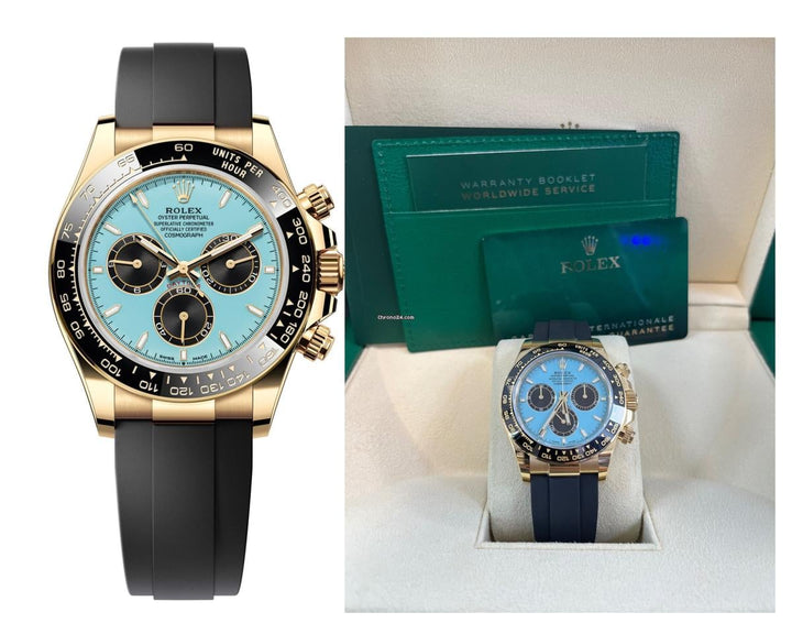 Rolex | Daytona | 126518 | Yellow gold | 40 mm | Rubber | Turquoise | Automatic