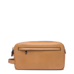 Beauty Case with Double Zipper in Natural