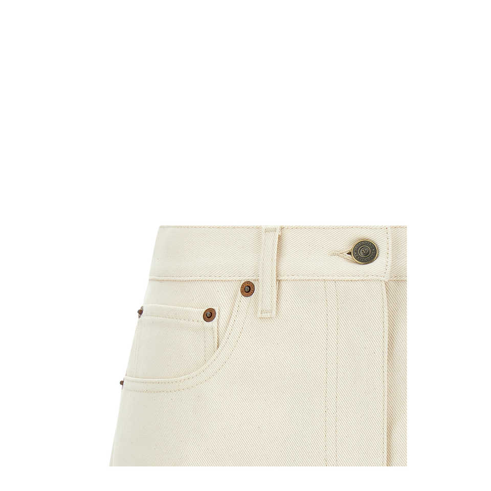 VGold Denim Shorts - Beige