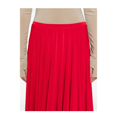 Red Flared Midi Skirt
