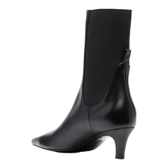 Mid Heel Leather Boots