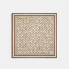 Coach Signature Print Silk Square Scarf Bone