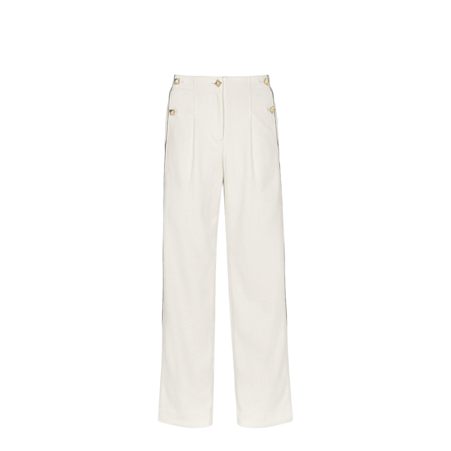 Wide-Leg Bouclé Pants