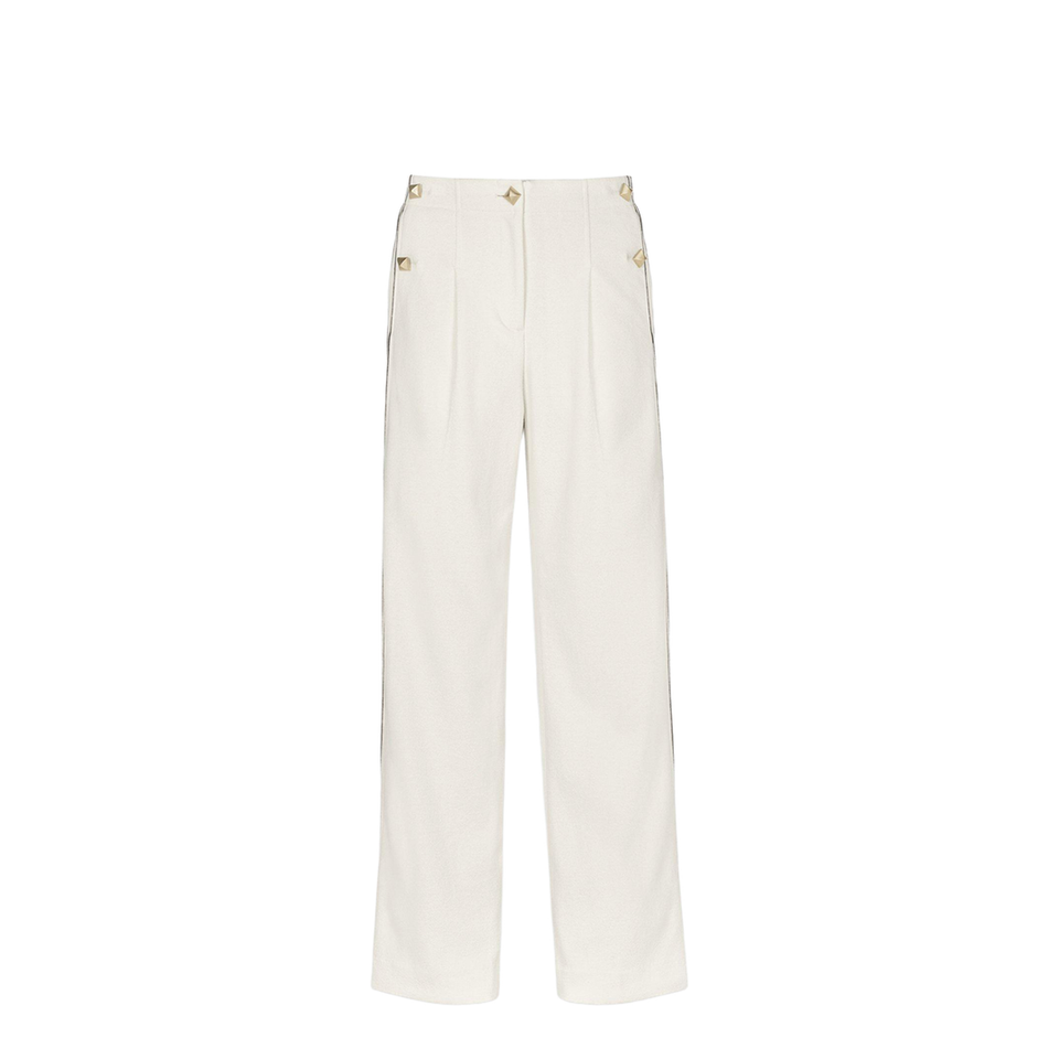 Wide-Leg Bouclé Pants