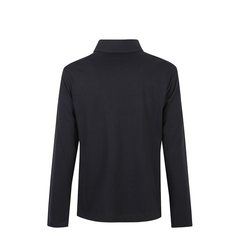 Long-Sleeved Polo Shirt V-Neck with Buttons and Turndown Collar