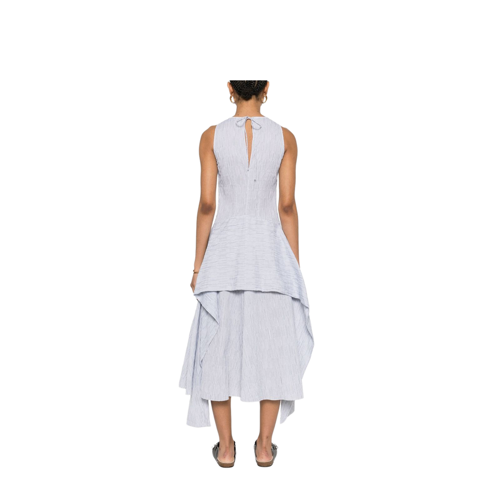 Wrap Dress in Cotton Blend Blue