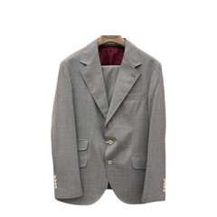 Men's Suit Jacket and Pants Set - Light Grey