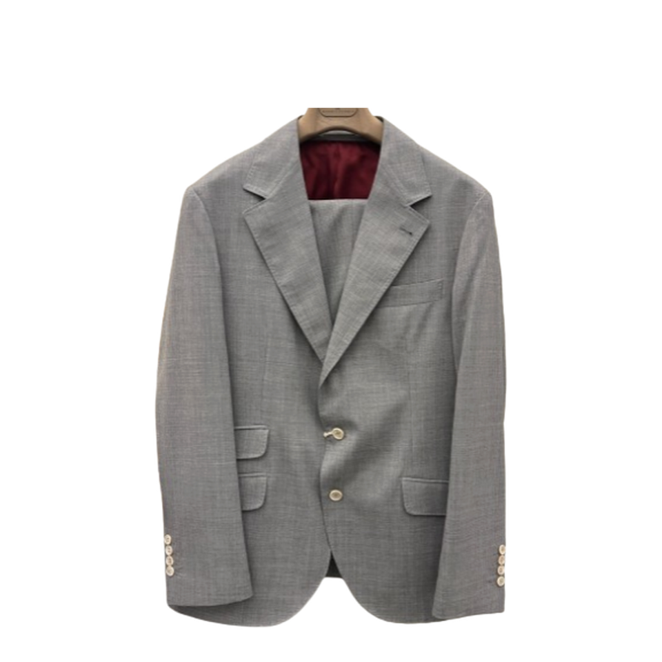 Men's Suit Jacket and Pants Set - Light Grey