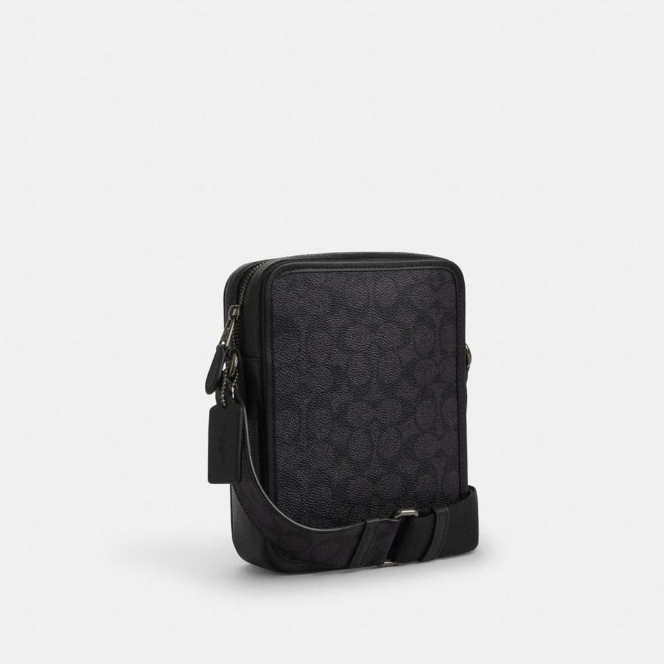 Coach Sullivan Crossbody Bag In Signature Canvas With Patches Gunmetal-Charcoal Multi