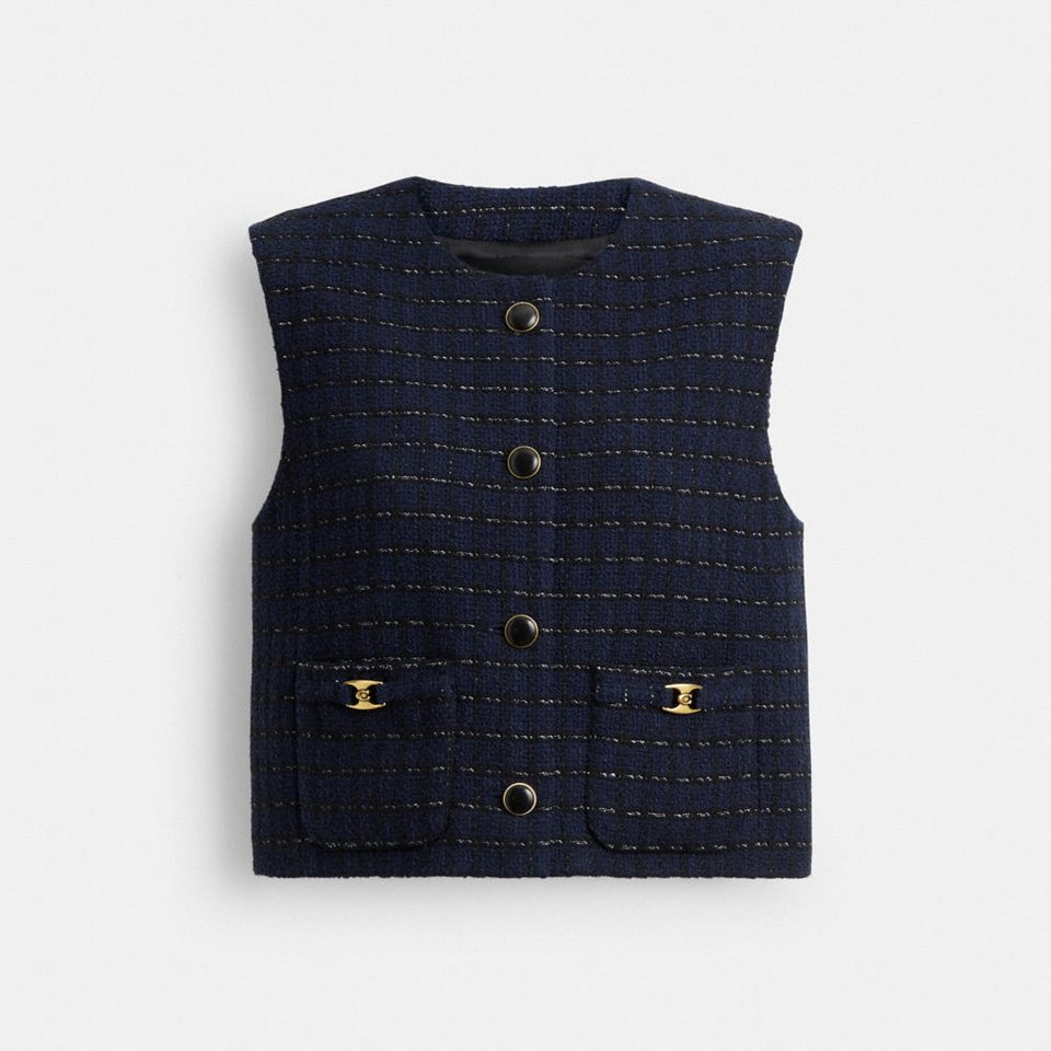 Coach Heritage C Boucle Vest Navy