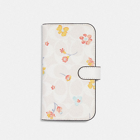 Coach Iphone 16 Pro Max Folio In Signature Canvas Charcoal