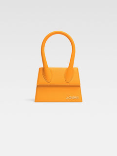Jacquemus The Medium Chiquito Soft Grained Leather Structured Bag Dark Orange