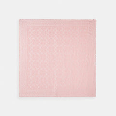 Coach Signature Oversized Square Scarf Dusty Pink