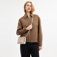Coach Slim Crossbody Bag In Signature Canvas With Floral Print Gold-Sand Multi