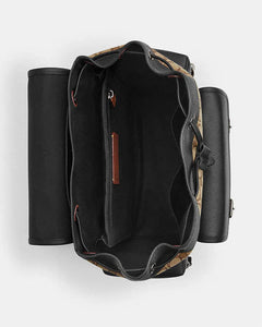 Coach Sprint Backpack In Signature Jacquard Signature Jacquard-Qb-Tan-Black