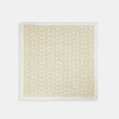 Coach Jumbo Signature Silk Square Scarf Light Tan