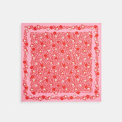 Coach Country Club Floral Print Silk Bandana Pink-Red
