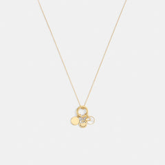 Coach Coin Pendant Necklace Gold