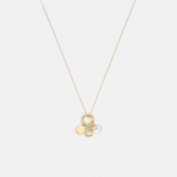 Coach Coin Pendant Necklace Gold