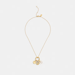 Coach Coin Pendant Necklace Gold