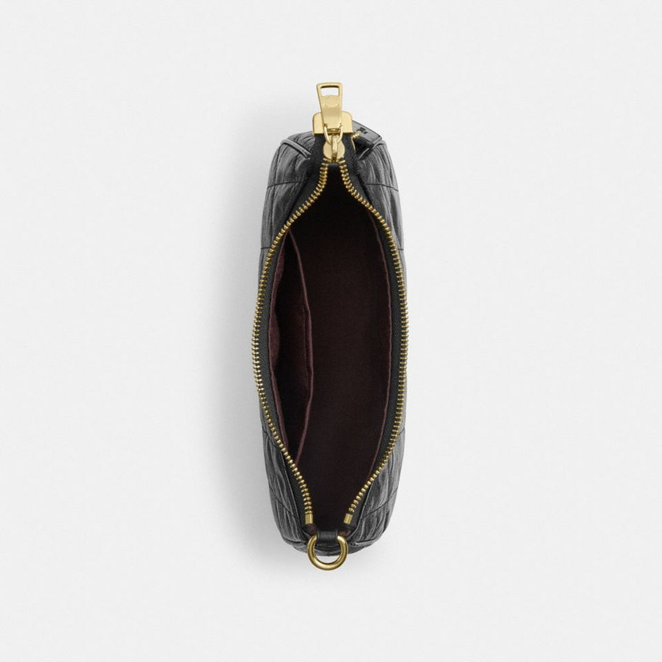 Coach Teri Shoulder Bag With Quilting Gold Black