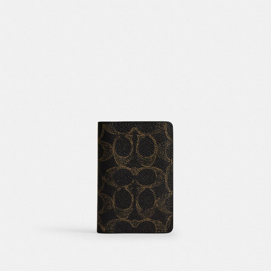 Coach Id Card Wallet In Loved Signature Canvas Brown