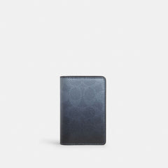Coach Id Card Wallet In Ombre Signature Canvas Blue
