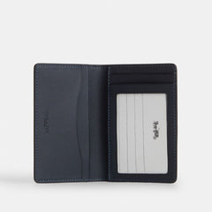 Coach Id Card Wallet In Ombre Signature Canvas Blue
