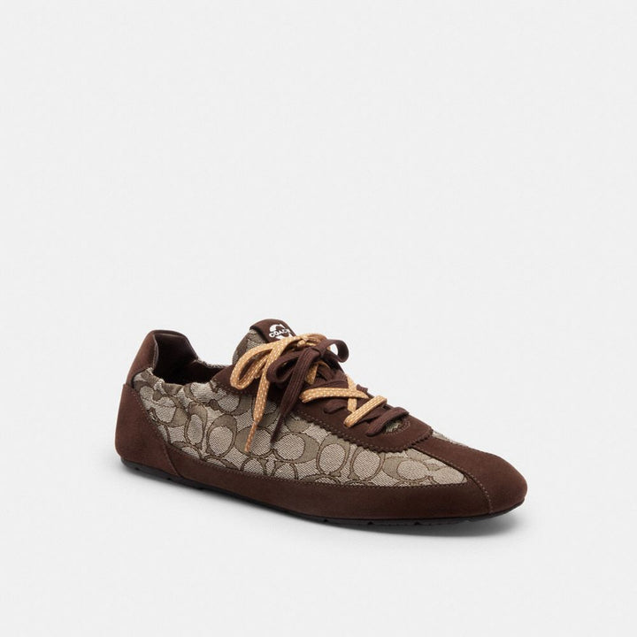 Men's Coach Soft Sneaker In Signature Jacquard Maple Oak