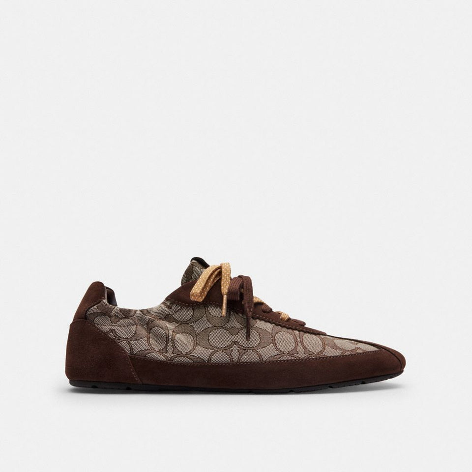 Men's Coach Soft Sneaker In Signature Jacquard Maple Oak