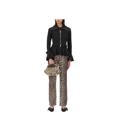 Black Recycled Polyester Crepe Texture Sweater