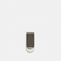 Coach Money Clip Gunmetal-Chalk