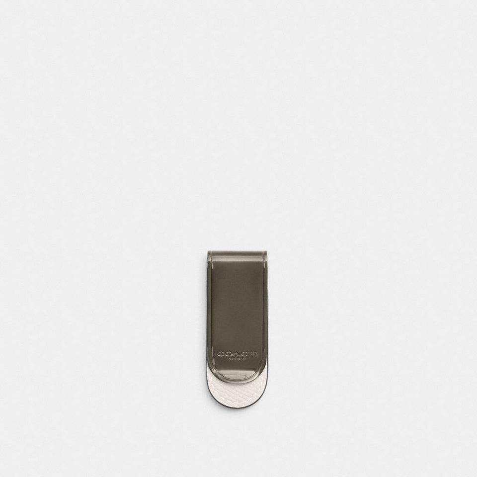Coach Money Clip Gunmetal-Chalk