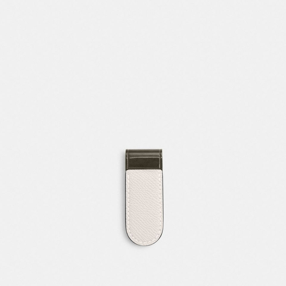 Coach Money Clip Gunmetal-Chalk