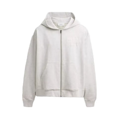 Coach Boxy Full Zip Hoodie in Heather Grey