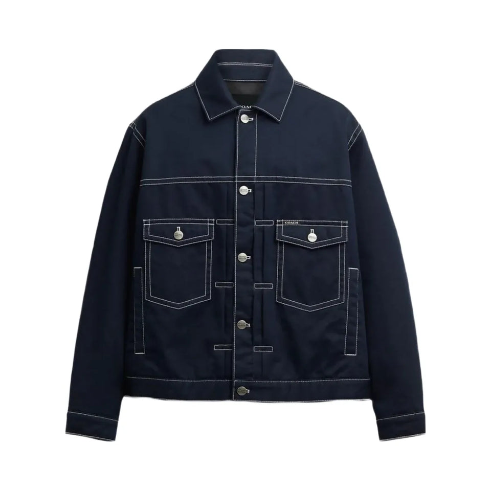 Coach Trucker Jacket Navy Blue
