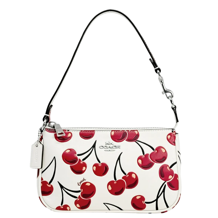 Coach Women's Nolita Small Convertible Wristlet with Cherry Print (Chalk Multi)