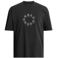 CRYPTIERRA SS CREW - Print T-shirt - washed black