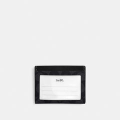 Coach Slim Id Card Case In Signature Canvas Charcoal Black