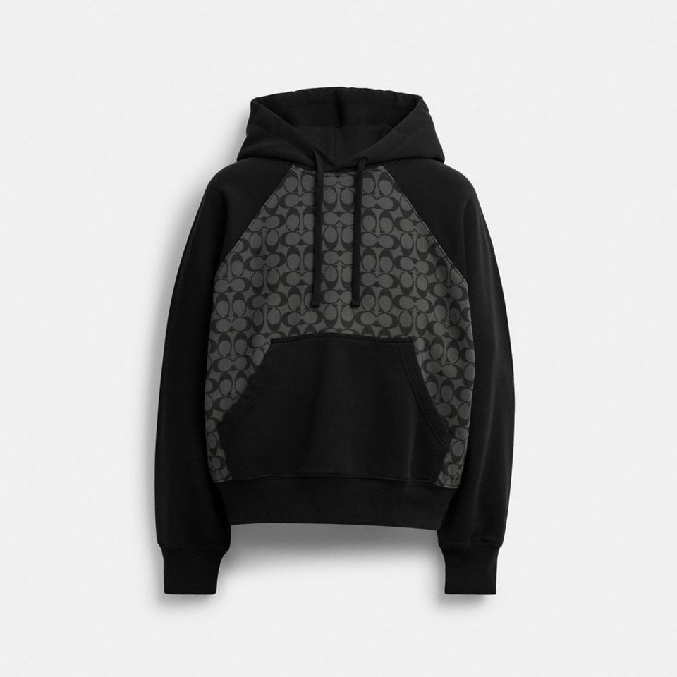 Coach Signature Hoodie Charcoal Signature