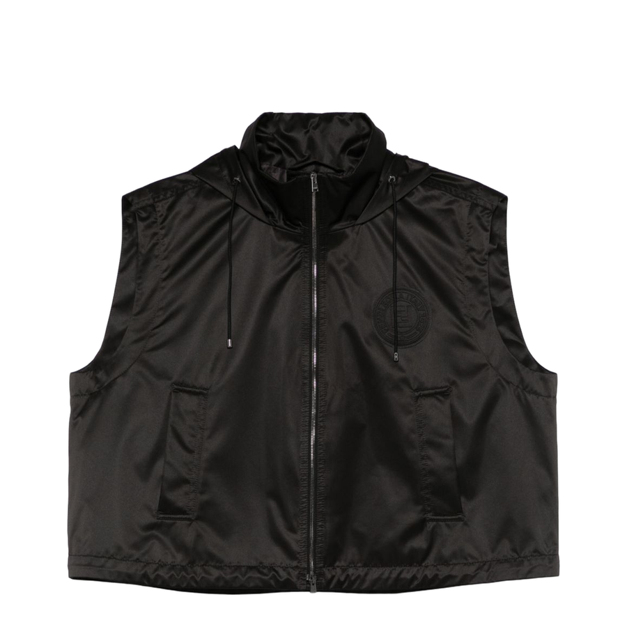 Cropped Gilet with High Collar