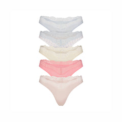Fits Everybody Lace Dipped Thong 5-pack