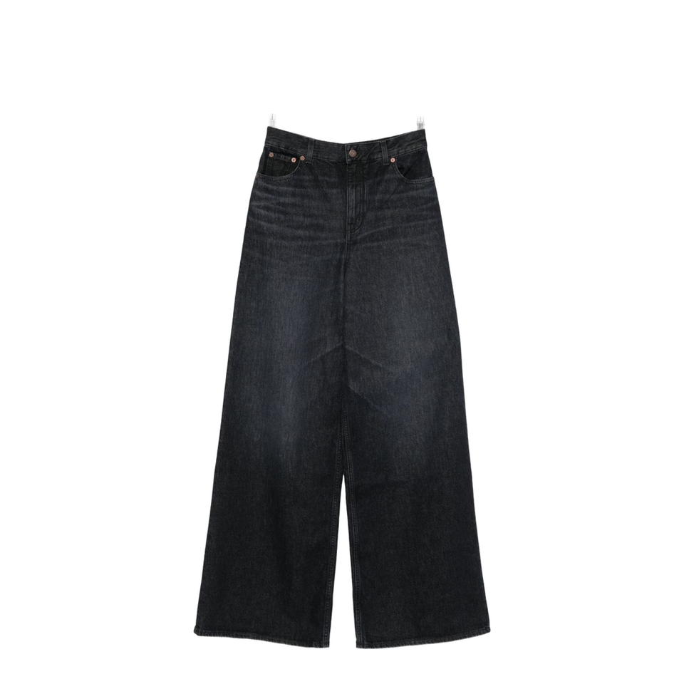 High-rise wide-leg jeans in denim