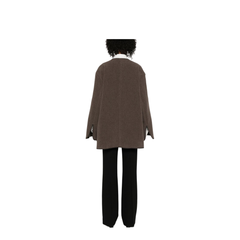 Wool Zipped Jacket Brown