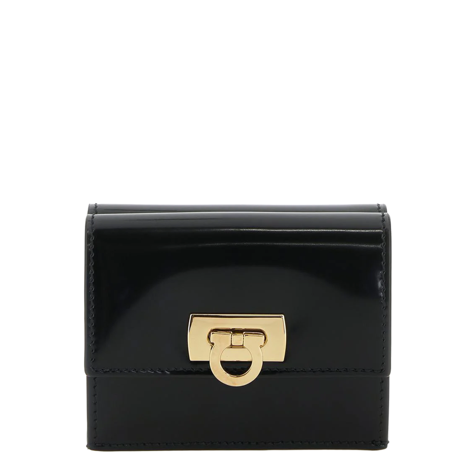 Patent Leather Wallet, Gold Hardware