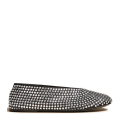 Crystal Embellished Ballet Suede Flat