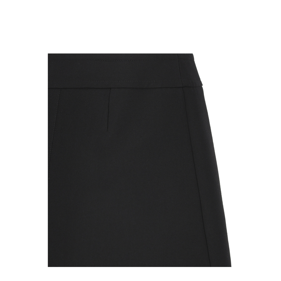 Trapeze Mini Skirt in Gauffered Double Wool