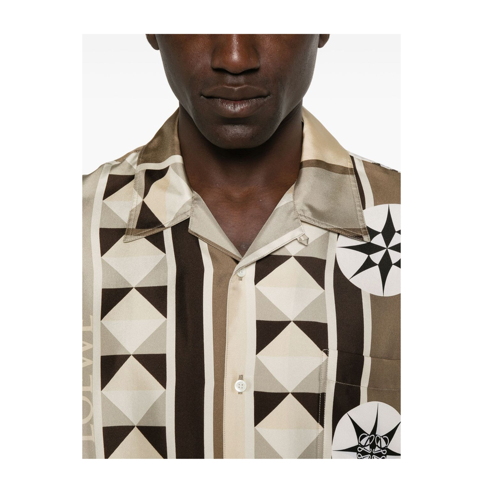 Shorts Sleeve Shirt in Silk Multicolor
