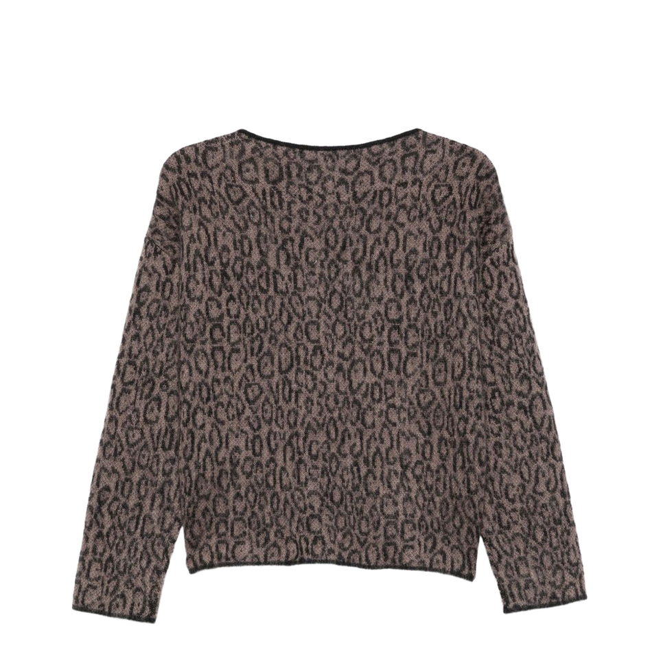 Brown Leopard Print Sweater