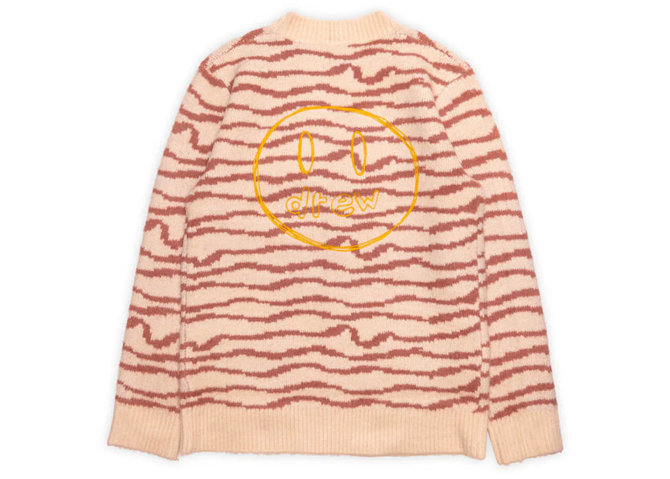 Drew House Sketch Mascot Squiggle Cardigan Ivory/Mauve